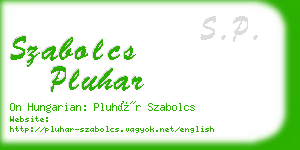 szabolcs pluhar business card